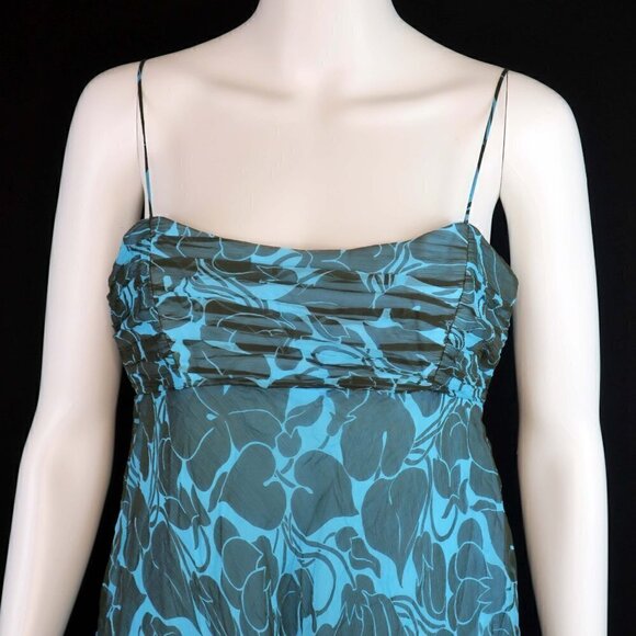 Milly New York Silk Leaves Spaghetti Strap Dress - Picture 2 of 7